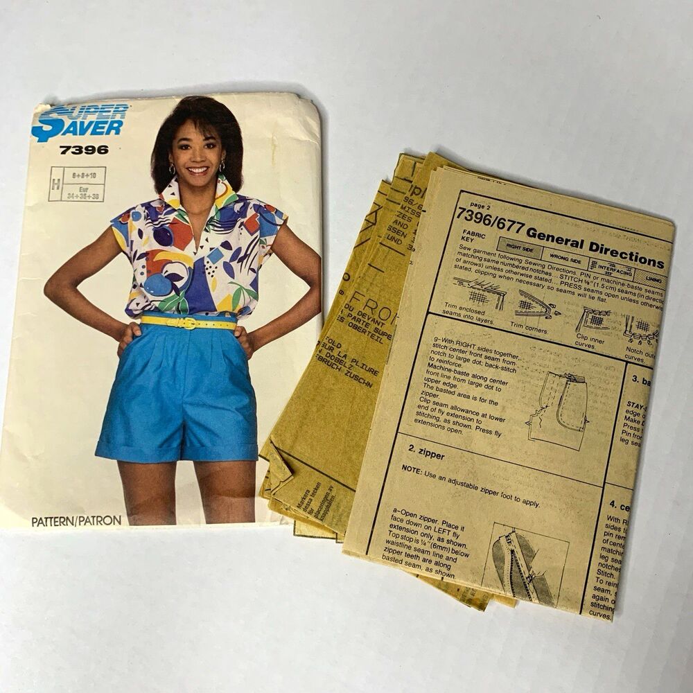 Super Saver 7396 Misses Shorts & Top Sewing Pattern Size 6-14 Vintage 1980s Cut